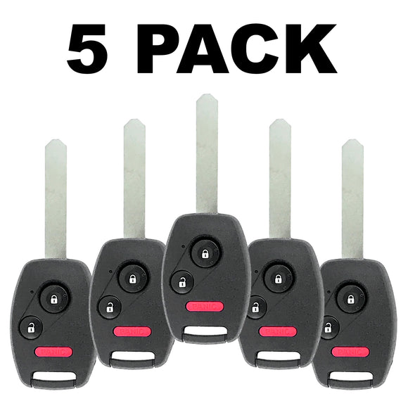 Honda 3 Button Remote Head Key 2007-2015 For Mlbhlik-1T (5 Pack)