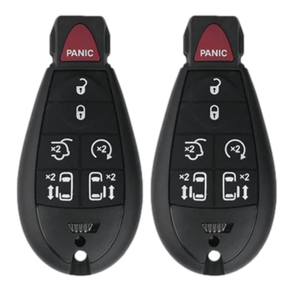 Chrysler Dodge Jeep VW 7 Button Fobik 2008-2019 For IYZ-C01C M3N5WY783X Keyless Go Prox | Aftermarket (2 Pack) Fobik