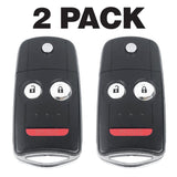 Acura Mdx Rdx 3 Button Flip Key Remote 2007-2013 For N5F0602A1A | Aftermarket (2 Pack)