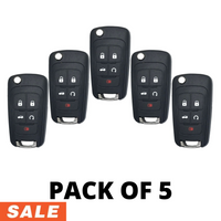 Pack of 5 - GM 5 Button Flip Key Remote 2010-2019 for OHT01060512