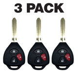Toyota 3 Button Remote Head Key 2010-2018 For Hyq12Bby G-Chip | Aftermarket (3 Pack)