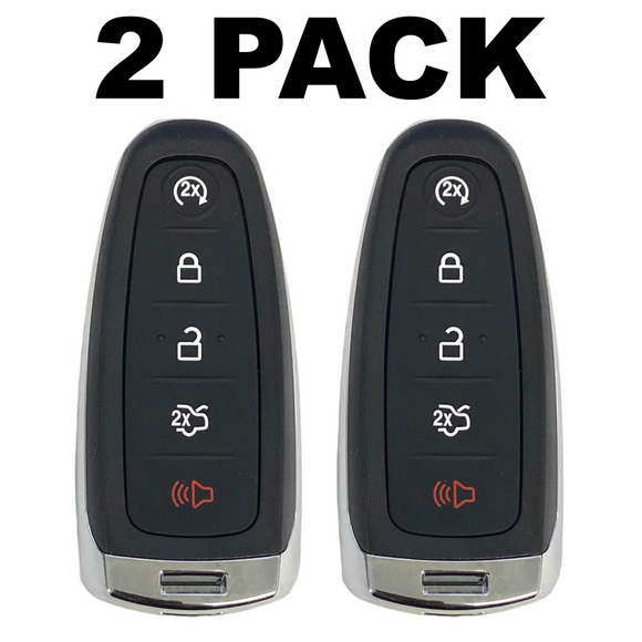 Ford 5 Button Smart Key Remote 2011 2020 for FCC: M3N5WY8609 (2 Pack) Smooth Smart Key