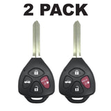 Toyota Avalon Corolla 4 Button Remote Head Key 2008-2012 For Gq4-29T (4D67) | Aftermarket (2 Pack)