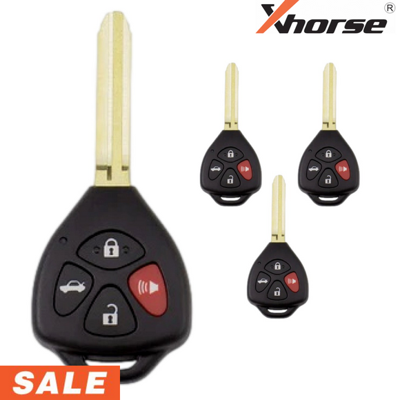 Xhorse 2nd Gen Toyota Style Wired 4 Button Remote Head Key (3 Pack) Universal Key