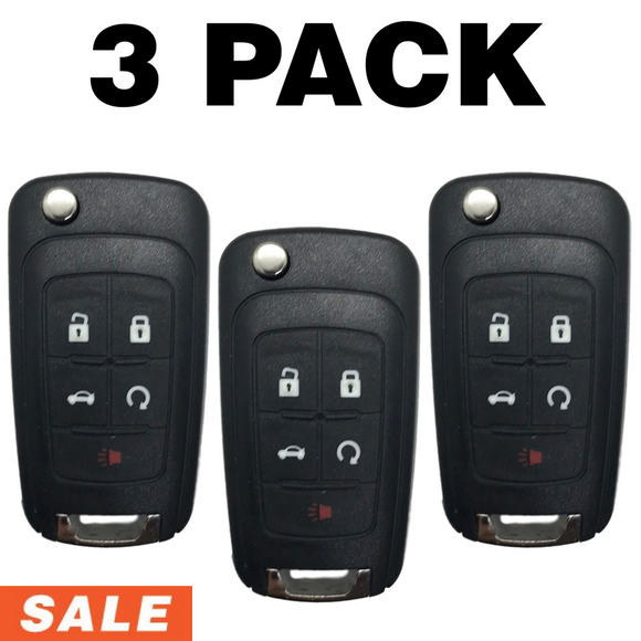 Gm 5 Button Flip Key W/ Peps 2010-2019 For Fcc: Oht01060512 (3 Pack)