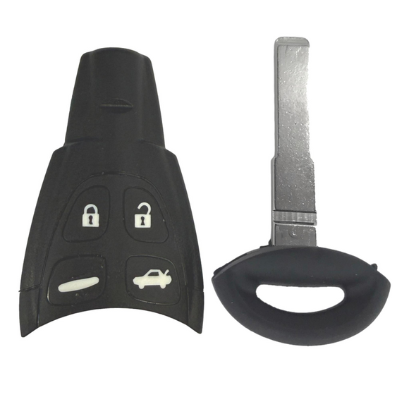 Saab 9-3 OEM 4 Button Key Fob 2008-2009 LTQSAAM433TX With S32YS (HU100) Blade Smart Key