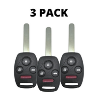 3 PACK - Honda Acura 4 Button Remote Head Key 2008-2014 MLBHLIK-1T