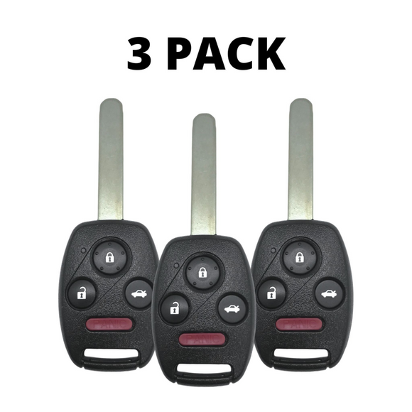 3 PACK - Honda Acura 4 Button Remote Head Key 2008-2014 MLBHLIK-1T