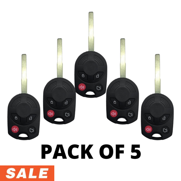 Ford 4 Button High Security Remote Head Key For Fcc: Oucd6000022 (Pack Of 5)