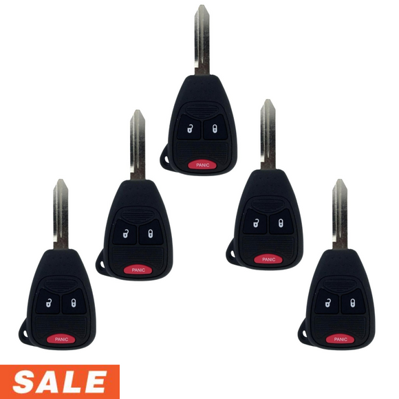 Chrysler Dodge Jeep 3 Button Remote Head Key 2004-2016 For Oht692427Aa / Oht692713Aa (Pack Of 5)