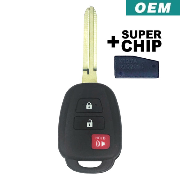 Toyota Rav4 Prius C 2014-2022 Oem 3 Button Remote Head Key Hyq12Bdm | Hyq12Bel (Super Chip)
