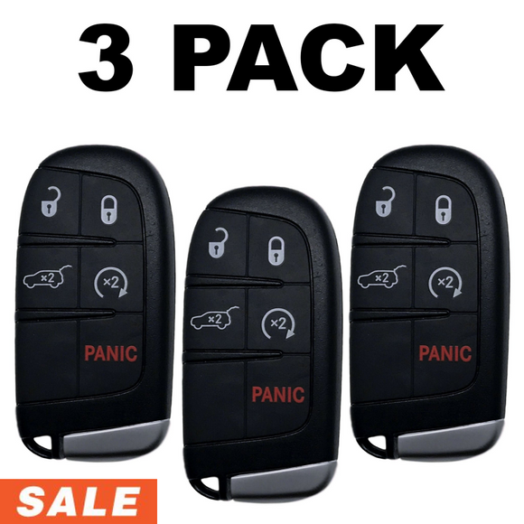 Jeep Grand Cherokee 2014-2021 5 Button Smart Key For M3N-40821302 (3 Pack)