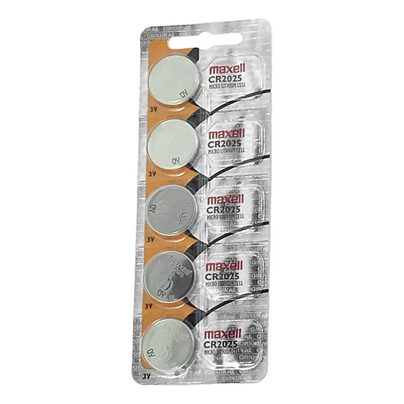 Maxell Cr2025 3V Lithium Cell Battery - 5 Pack Strip