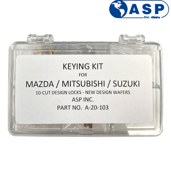 ASP Keying Kit for Mazda Mitsubishi and Suzuki 10 Cut Design Locks (A-20-103)
