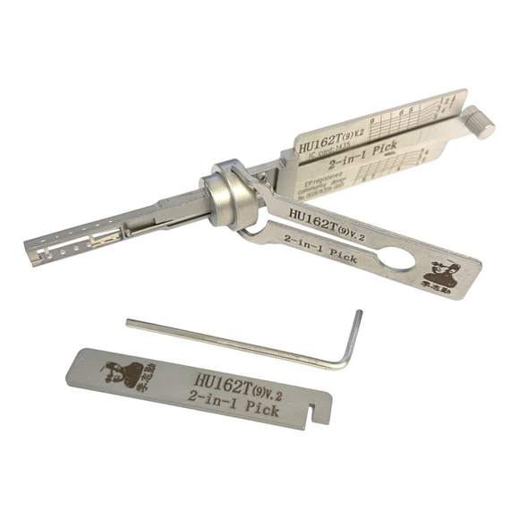 Original Lishi 2 In 1 Pick and Decoder HU162T 9 Cut V2 Doors and Trunk Picks & Decoders