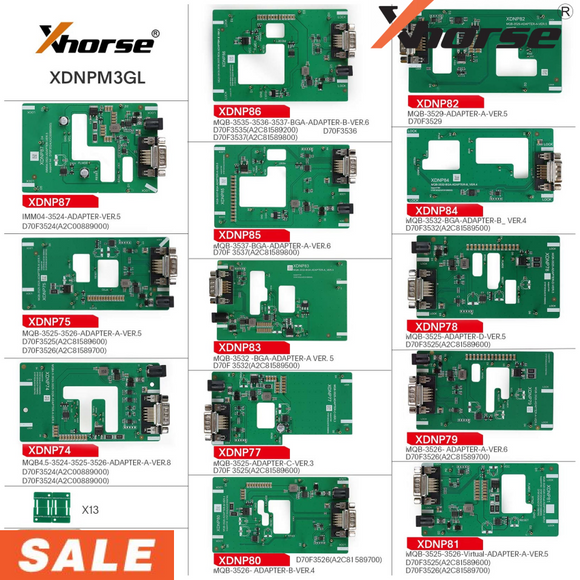 Xhorse Vvdi Key Tool Plus / Mini Programmer - Mqb48 Solder Free Adapter Set (13 Piece) Accessories