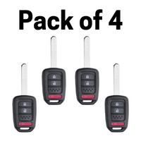 Honda 3 Button Remote Head Key 2013-2019 For Fcc: Mlbhlik6-1T (4 Pack)