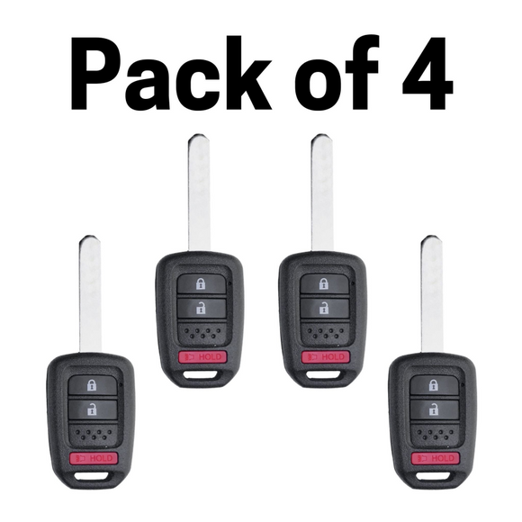 Honda 3 Button Remote Head Key 2013-2019 For Fcc: Mlbhlik6-1T (4 Pack)