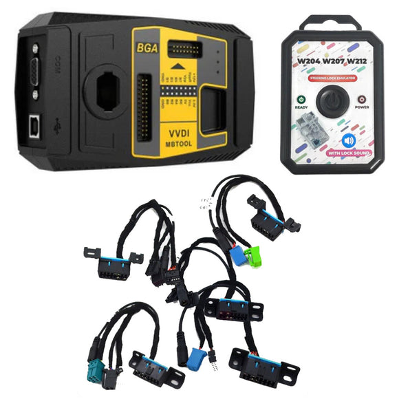 Xhorse VVDI MB Machine BGA Mercedes Key Programmer With Steering Lock Emulator and Cables