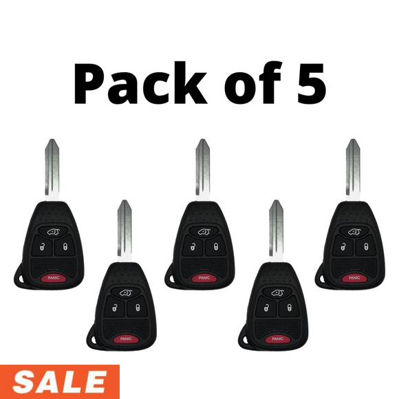 Chrysler Dodge Jeep 4 Button Remote Head Key 2004-2008 For Fcc: M3N5Wy72Xx - Pack Of 5