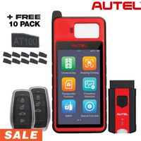 Autel MaxiIM KM100 Key Programming Tablet with 2 IKeys and 10 Free AT100 Transponder Chips Programmer Accessories