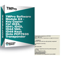 TMPro Software Module 63 - Key Copier For ID33, ID41, ID42, ID44 VAG, ID45 Keys Onto PCF7935 Transponder