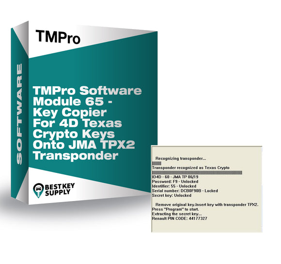 TMPro Software Module 65 - Key Copier For 4D Texas Crypto Keys Onto JMA TPX2 Transponder