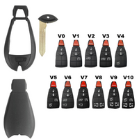 Brand New Shell And Button Pad Replacement For Chrysler / Dodge Jeep Ram Fobik Bundle V0-V10 Key
