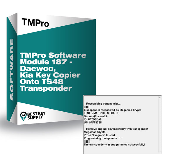 TMPro Software Module 187 - Daewoo, Kia Key Copier Onto TS48 Transponder