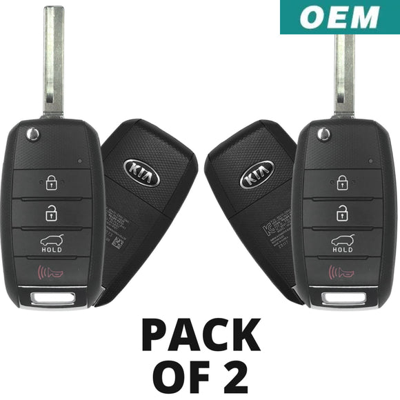 2 Pack - Kia Sorento 4 Button Flip Key Remote 2019-2020 FCC: OSLOKA-910T (OEM)