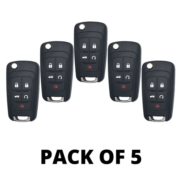 Pack of 5 - GM 5 Button Flip Key Remote 2010-2019 for OHT01060512