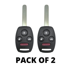 Honda Civic 2006-2013 4 Button Remote Head Key For N5F-A05Taa / N5F-S0084A (2 Pack)