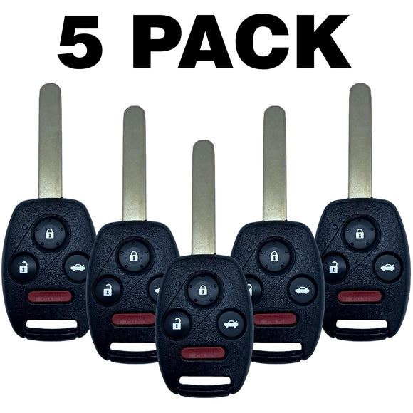 5 Pack - Honda Acura 4 Button Remote Head Key 2008-2014 Mlbhlik-1T