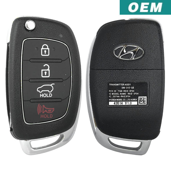 Hyundai Santa Fe 2013-2016 4 Button Flip Key Remote FCC: TQ8-RKE-3F04 (OEM)