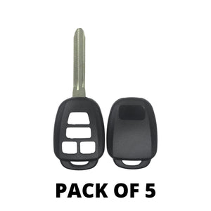 Pack of 5 - Toyota 4 Button Remote Head Key Shells