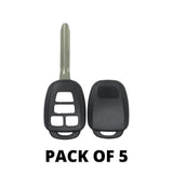 Pack of 5 - Toyota 4 Button Remote Head Key Shells