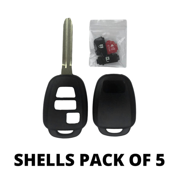 Pack of 5 - Toyota 3 Button Remote Head Key Shells HYQ12BDM / GQ4-52T