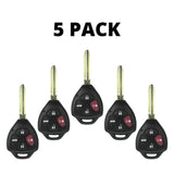 Pack of 5 - Toyota Scion 4 Button Remote Head Key Shell 2005-2012