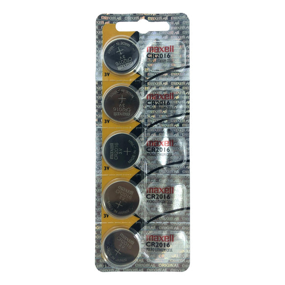 Maxell Cr2016 3V Lithium Cell Battery - 5 Pack Strip