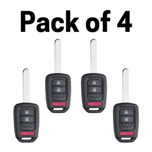 Honda 3 Button Remote Head Key 2013-2019 For Fcc: Mlbhlik6-1T (4 Pack)