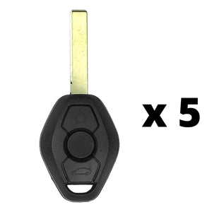 Pack of 5 - BMW 3 Button Remote Head Key CAS2 System 2004-2010 for FCC: LX8FZV